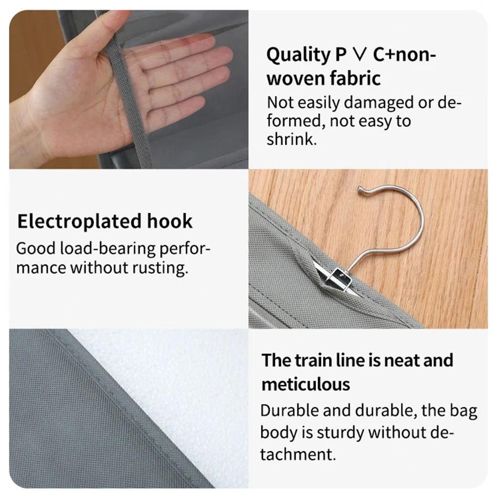 1Pcs Waterproof Hanging Handbag Organizer 6 Pockets Clear Sundry Bag For Wardrobe Closet