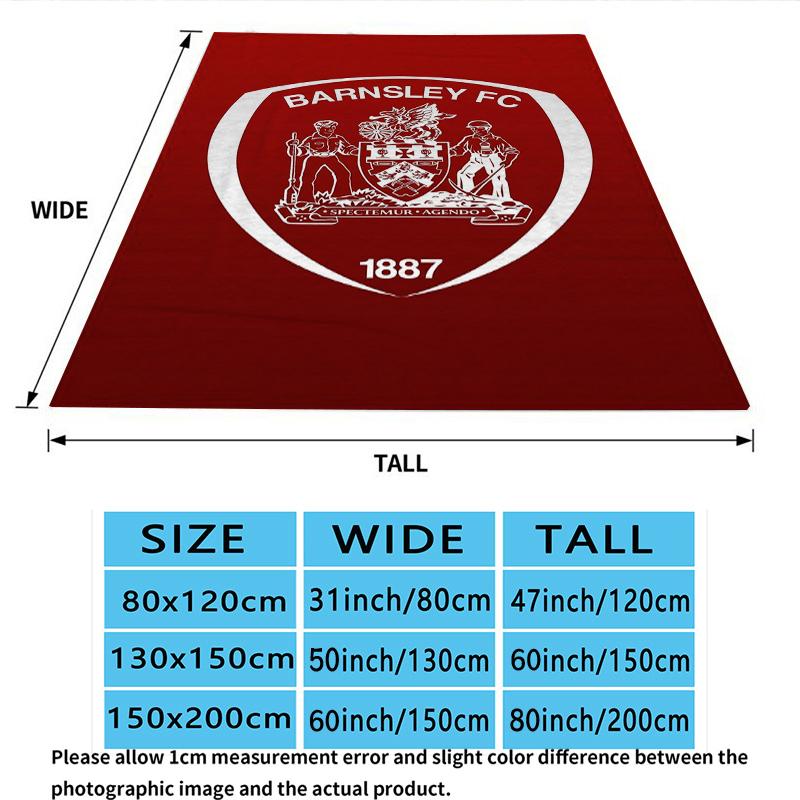 Barnsley Fc Print Flannel Blanket, High quality Comfortable for All Seasons, Home Decor, Warmth and Comfort, Perfect for Christmas Gifts