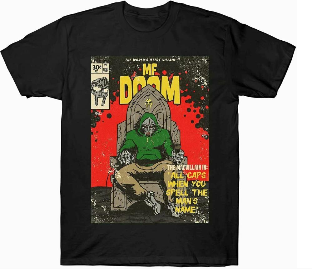 Футболка с коротким рукавом MF Doom Смешная Черная Хлопковая Футболка Винтажный Подарок Для Мужчин Женщин