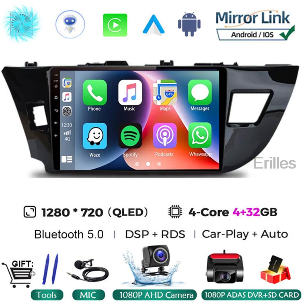 Android 14 2 Din автомобильный радиоприемник для Toyota Corolla Ralink 2014 - 2016 Мультимедийный видеоплеер Навигация MP5 Стерео Carplay Головное устройство