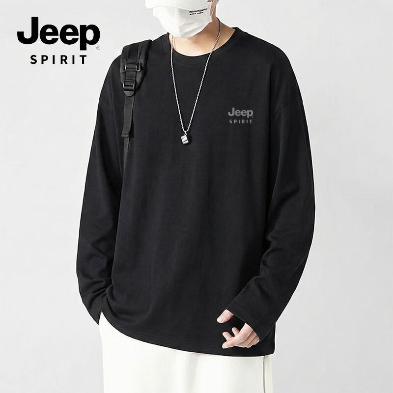 Мужская хлопковая футболка с длинным рукавом JEEP SPIRIT, свободного кроя, с круглым вырезом