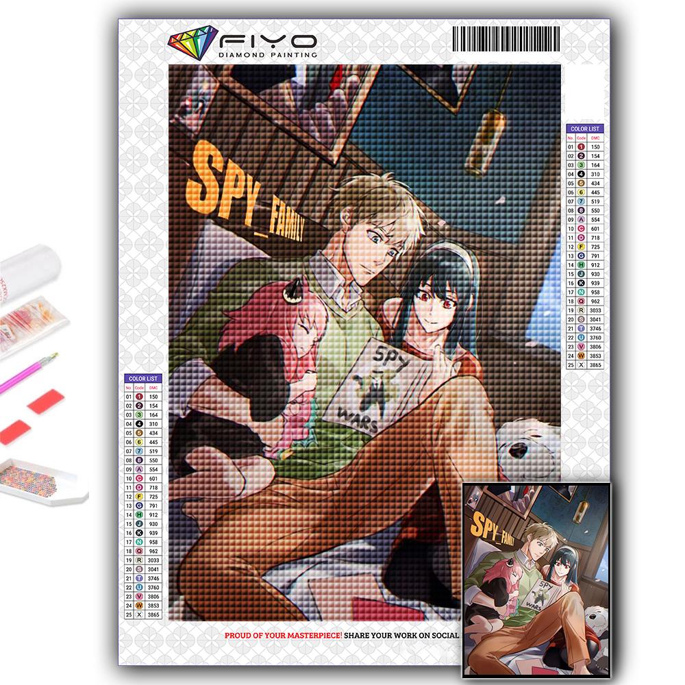 5D Diy Алмазная картина Аниме Плакат Шпионская семья Вышивка крестиком Полный Алмазная вышивка Мозаика