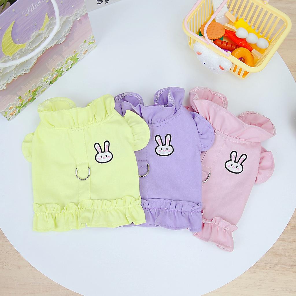 2023 Spring and Summer Pet Clothes Puppy Clothes Teddy Clothes Chest Back Dog Skirt Rabbit Cowboy Chest Back Wholesale