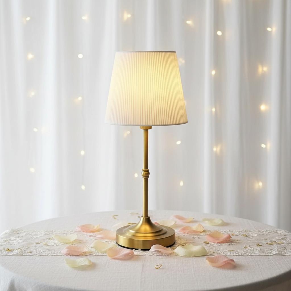 Modern Vintage Farmhouse Iron Wedding Decor Nightstand Hotel Restaurant Bedside Luxury Rechargeable Cordless LED Touch Control