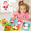 6 Photos/pack of Cute Santa Claus Cartoon Face Swap Stickers for Children's Puzzle Christmas Party DIY Puzzle Stickers