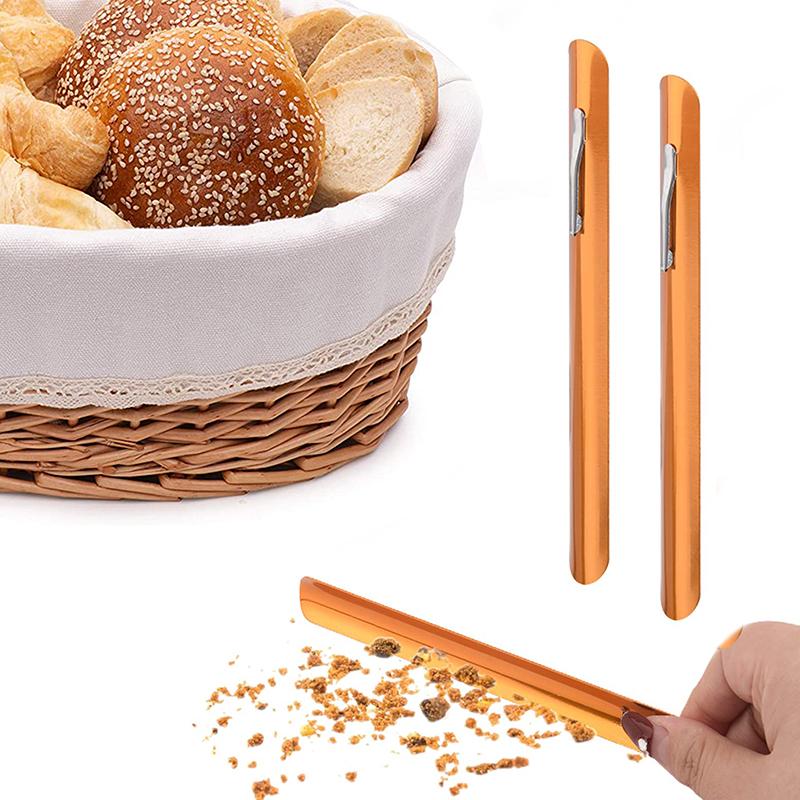 New Bread Crumb Cleaner Baking Tool Crumb Sweepers Stainless Steel Golden Durable Portable Crumb Scraper Kitchen Restaurant