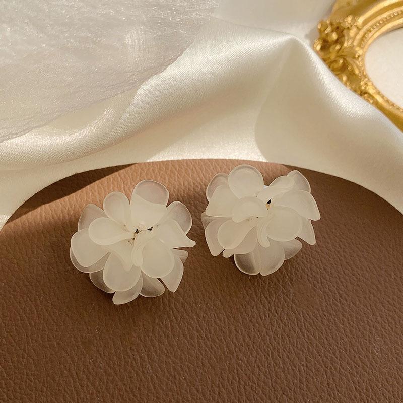 Women Girls Korean Style Camellia Baroque Pearl Earrings Fashion Vintage Jewelry Bow Heart Shape Elegant Lady Ear Rings Ear Clip