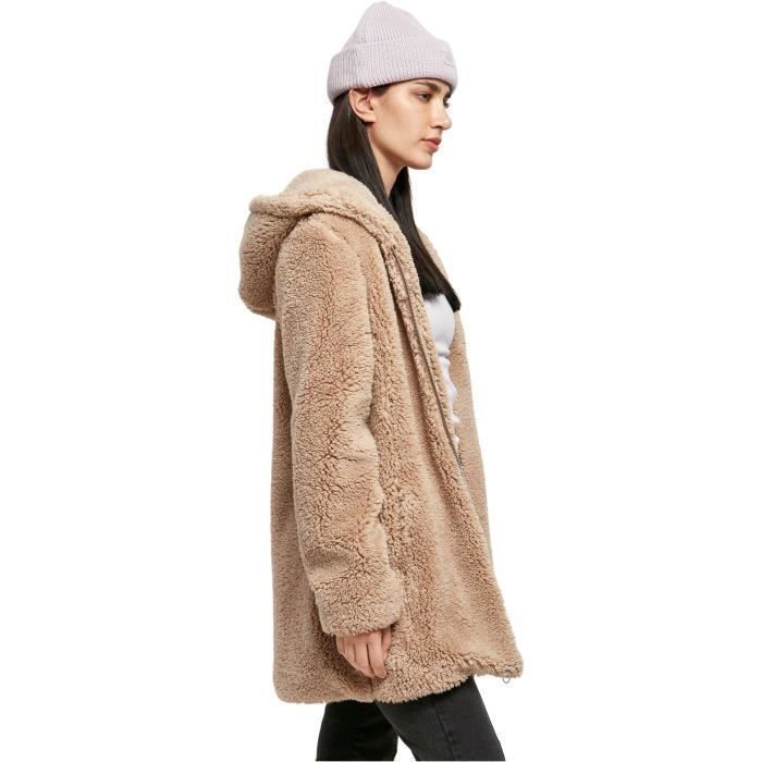 Polaire à capuche femme Urban Classics Sherpa - marron taupe - 4XL