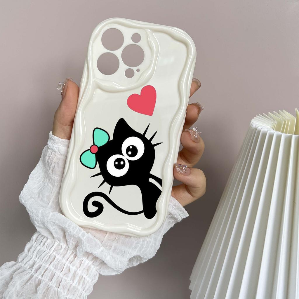 LZ11 Cat Cute Art Design Clear Soft Wave Phone Cases for iPhone 15 13 Pro Max 12 Mini 14 8 Plus XS Max XR 6 Protection Back Cover