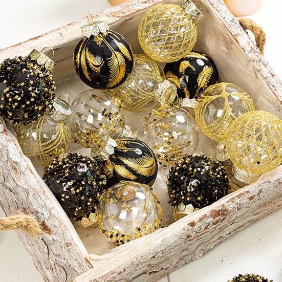 Yousheng 25 Pcs 2.36 Inch Christmas Ball Ornaments Glitter Sequin Plastic Ball Christmas Tree Hanging Decorations for Indoor Outdoor Holiday Decor