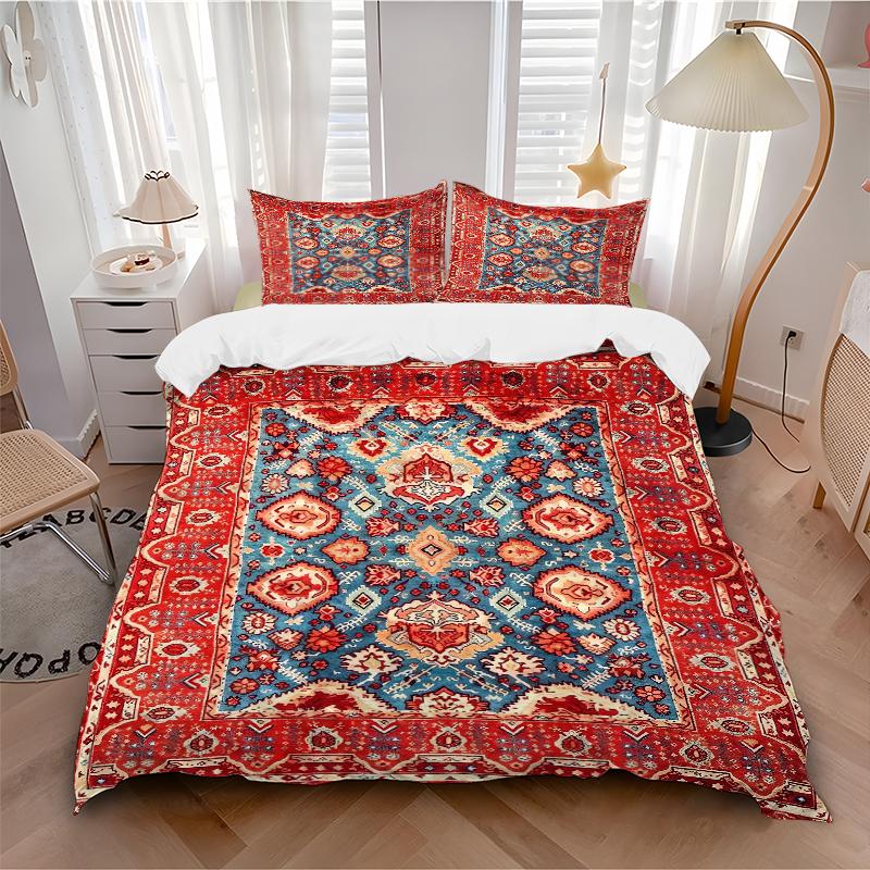 3Pcs Traditional Persian Rug Bedding Set Quilt Cover Pillowcase Home Christmas Xmas Halloween Gift 1 Duvet Cover 2 Pillowcase M924201