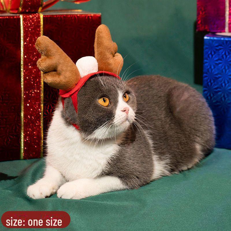 Рождественский комплект из накидки и шапки для питомца: Теплая праздничная одежда для кошек и маленьких собак