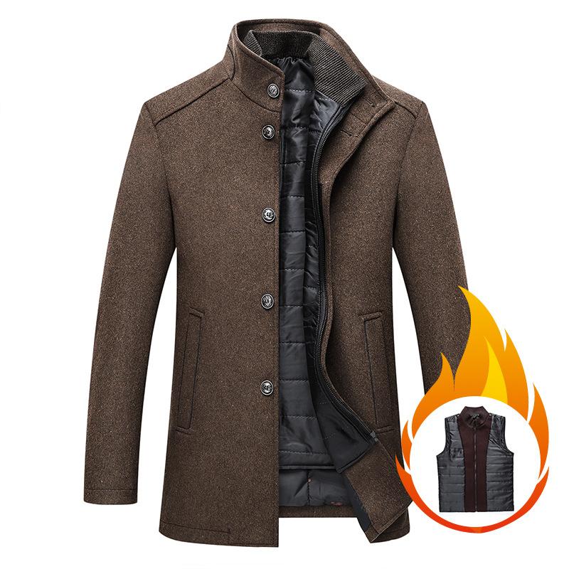 New Man Warm Winter Overcoats Quality Male Wool Blends Long Jackets Men Winter Cashmere Wool Blends Business Casual Trench Coats