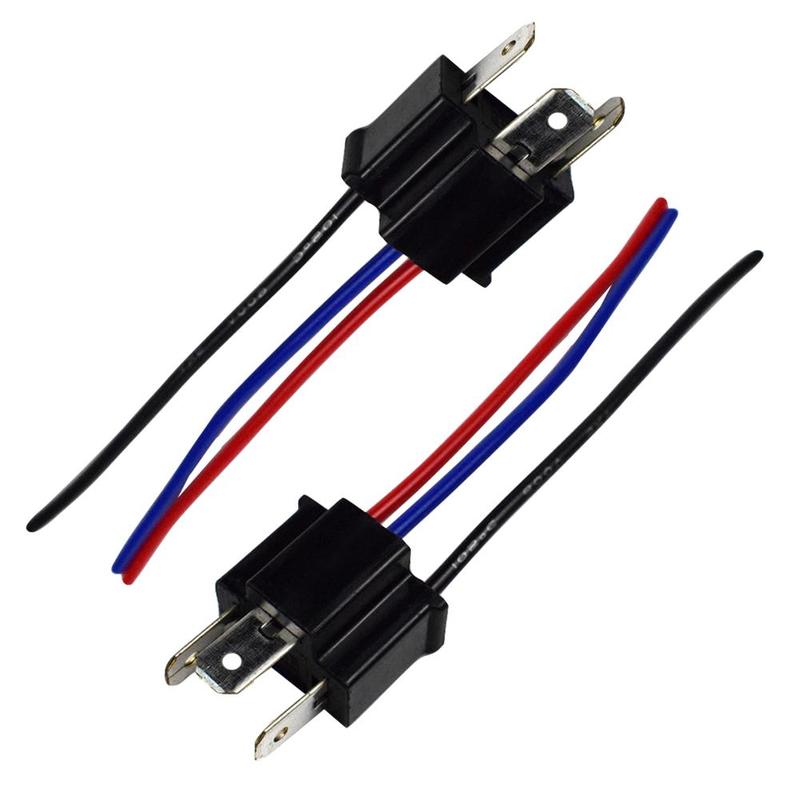 1 Pair 9003 H4 Bulb Socket Wiring Wire Harness Headlight Male Plug Adapter Connector Headlamp Connector Head/Mother Head