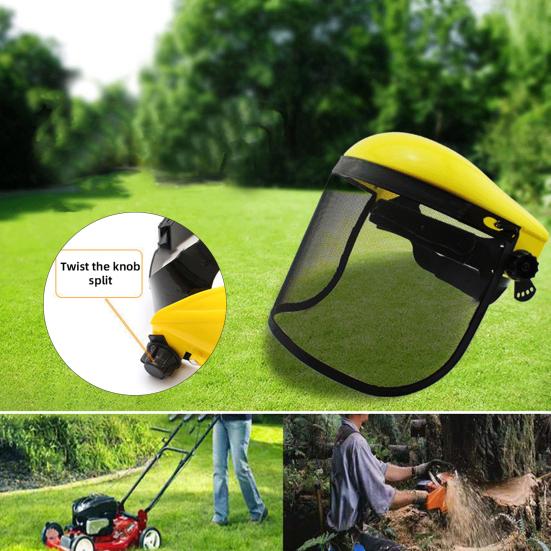 Защитный лицевой щиток для лесозаготовок, защитный щиток с металлическим козырьком, защитный шлем для деревообработки для работы с бензопилой, работы во дворе, кошения травы, валки деревьев