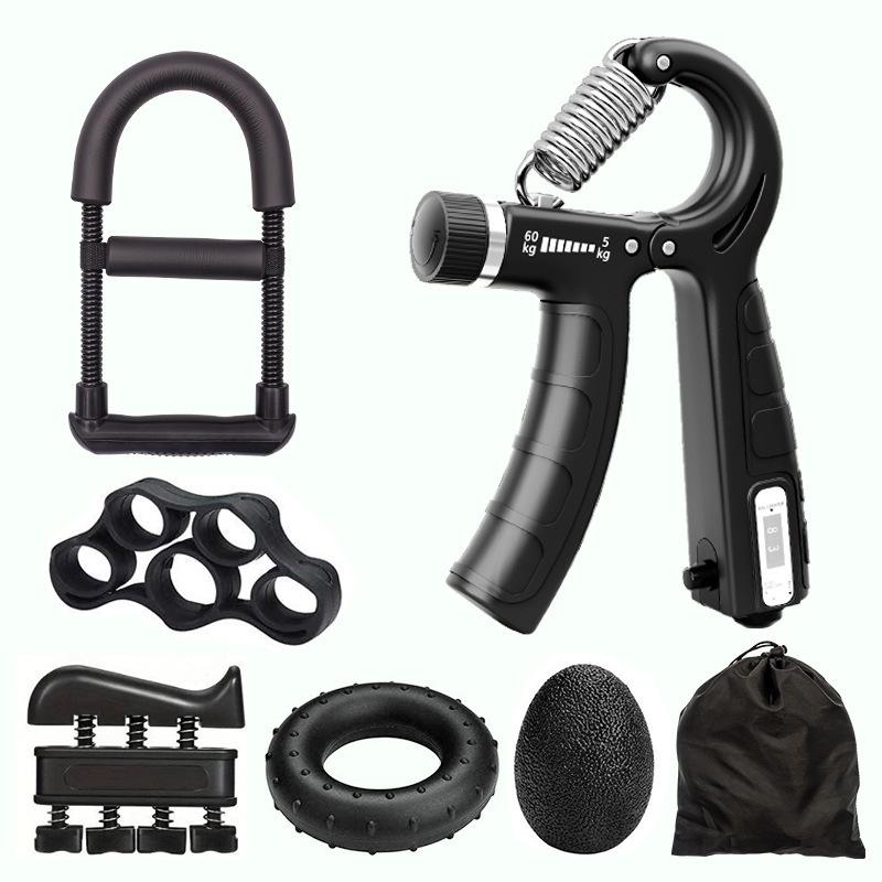 Hand Grip Strength Trainer Set: 5-Piece Kit for Finger Exercise, Rehabilitation, and Muscle Building