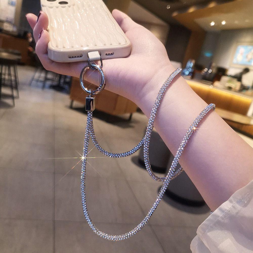 Блестящий блестящий шнурок для телефона со стразами, брелок на шею, аксессуары для телефона