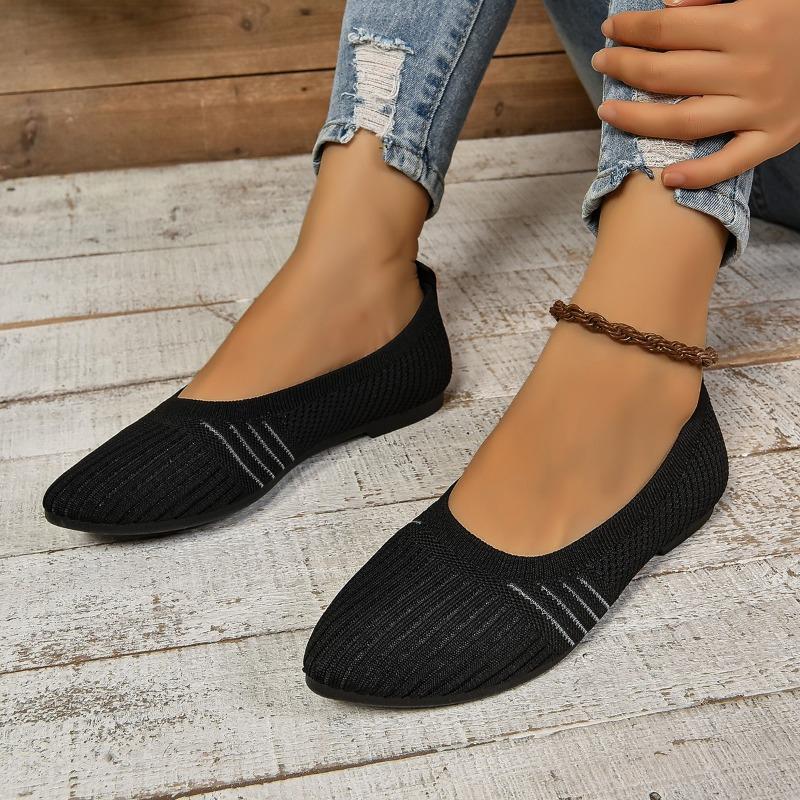 2024 Горячая Распродажа Туфли для женщин Базовые женские балетки Сетчатые дышащие повседневные балетки Женские остроносые мягкие туфли без застежек Женские