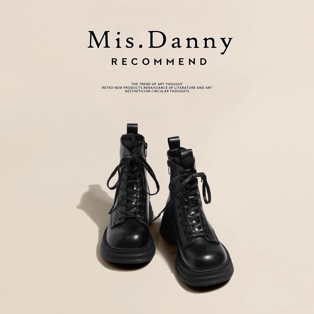 Fashion Autumn Women's Boots British Style Genuine Leather Women's Boots Comfortable and Warm Thick-soled Women's Shoes