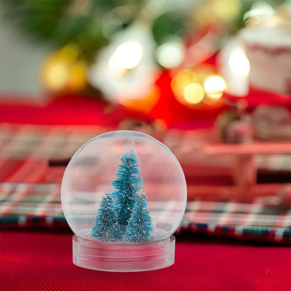 12Pcs DIY Clear Plastic Snow Globes Screw Caps Fillable Water Globes Perfect Winter Holiday Decor Craft Kit for Kids Adults