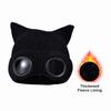 Plush Lining Winter Beanie Windproof Skullies Hat Fashion Knitted Goggles Hat  for Women