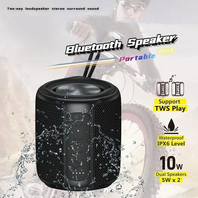 Уличный Bluetooth-сабвуфер Высокомощный беспроводной динамик с басовым звуком Мини Водонепроницаемый объемный стереозвук Bluetooth-аудио