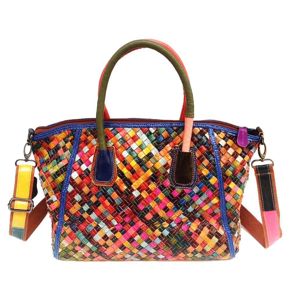 Модная кожаная женская сумка в стиле ретро, ручная работа, цветная сумка-мессенджер