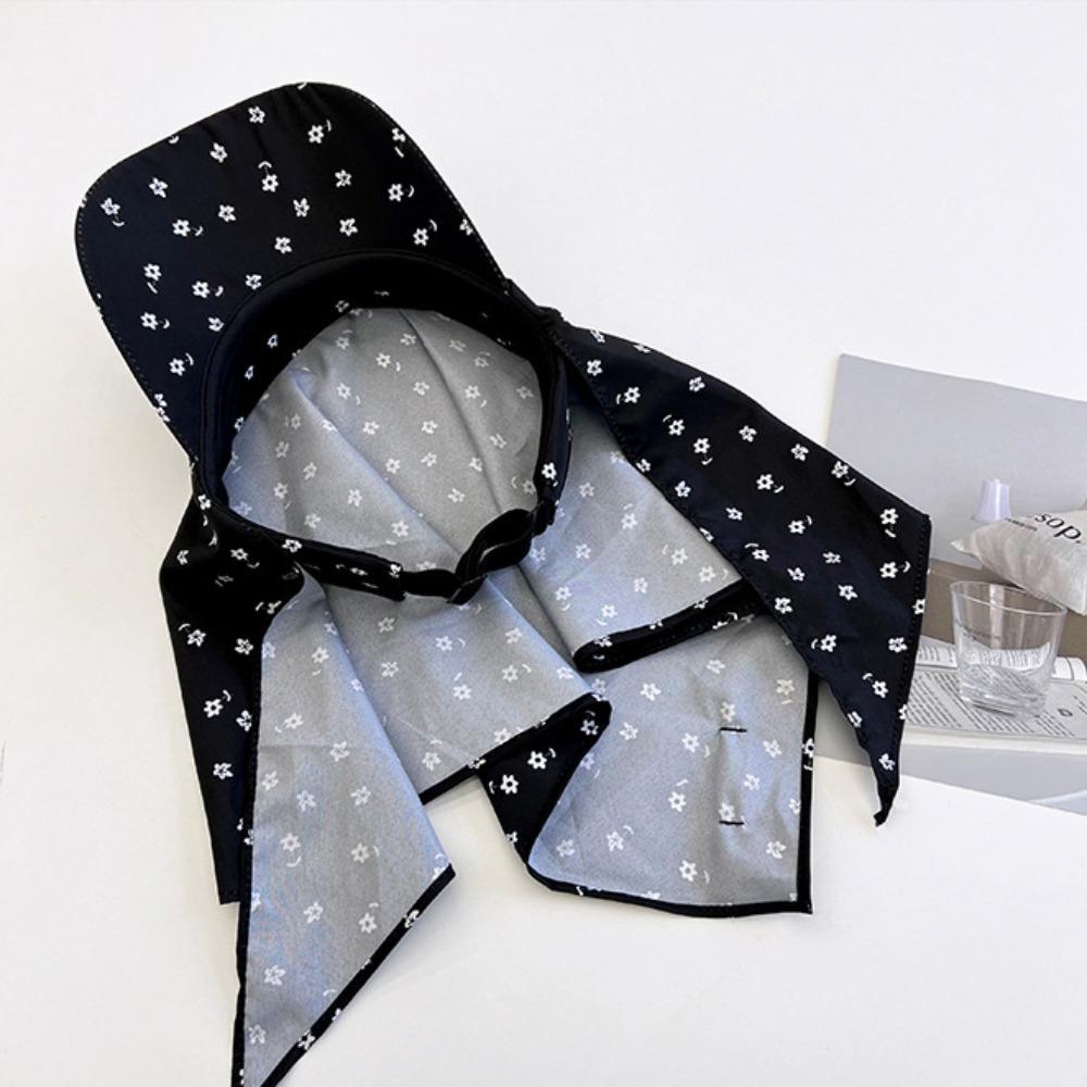 Korean Style Flower Baseball Cap Sunscreen Floral Headscarf Hat Strappy Bandana Hat Vacation