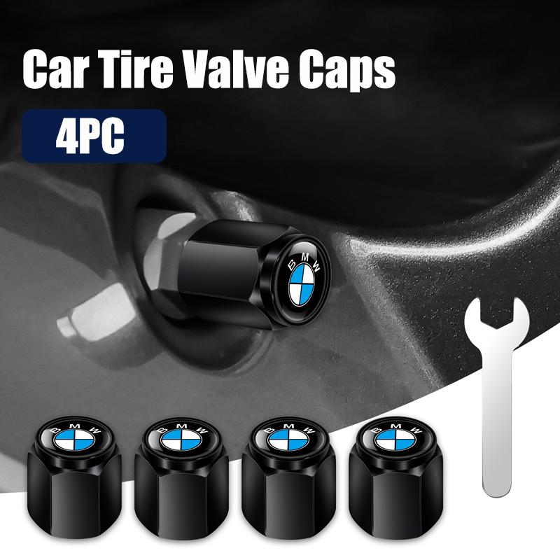 For BMW M E46 E90 E60 4PCS Car Metal Wheel Tire Valve Caps Tyre Stem Cover For BMW X1 X3 X5 X6 1 2 3 5 7 Series F15 F16 F20 F22 F30 F32 G30 Sticker