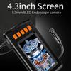 Ручная эндоскопическая камера с одним/двумя объективами, 4,3-дюймовым большим экраном IPS, промышленная инспекционная камера, водонепроницаемая камера IP67 Snake