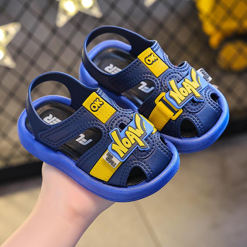 Детские тапочки Летняя детская обувь Пляжная обувь Нескользящие мягкие детские сандалии с рисунком