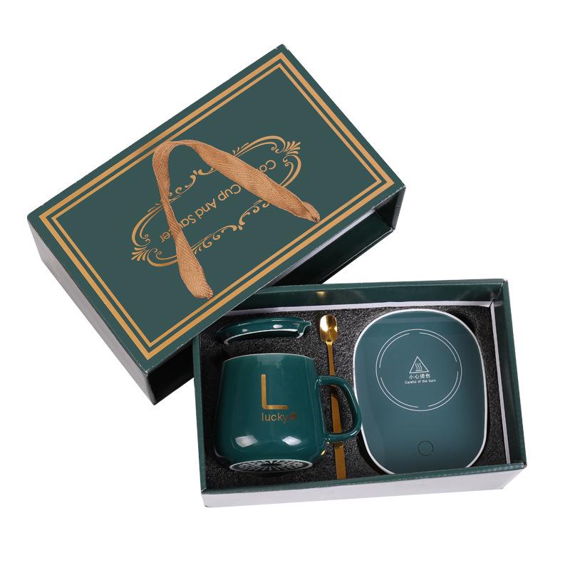 USB-Powered Intelligent 55℃ Cup Warmer Set with Spoon & Coaster – Office Essential