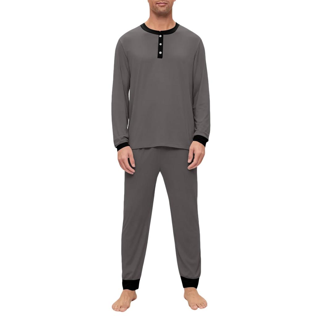 Men's Pajama Set, Long Sleeve And Long Pants, Two-piece Set