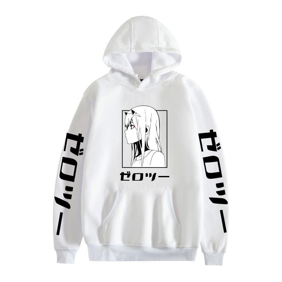Sunman Zero Two Darling In The Franxx Peripheral Print Casual Hooded Sweater Hoodie
