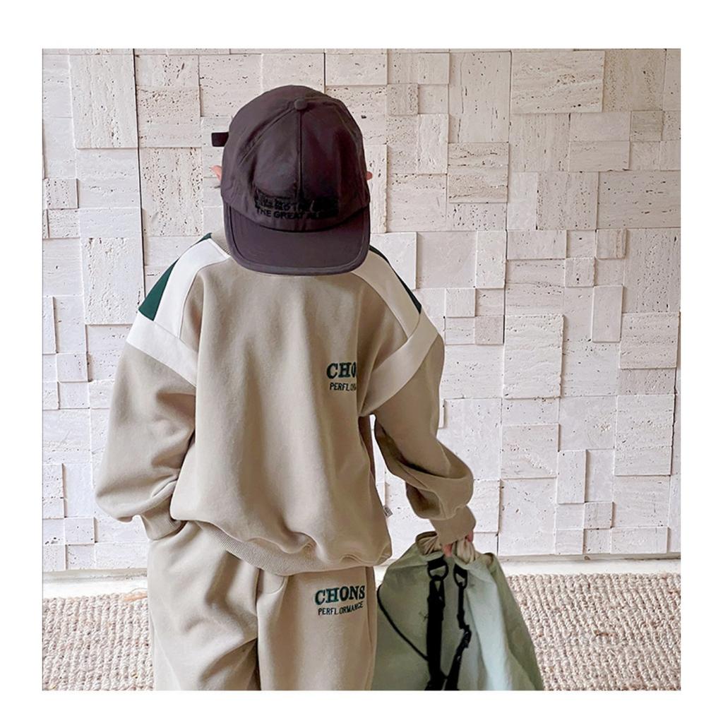 Мальчиковый осенний наряд, Детская одежда, Новый стиль, Детская осенняя толстовка в западном стиле, Комплект из двух предметов, Мальчиковая весенне-осенняя одежда