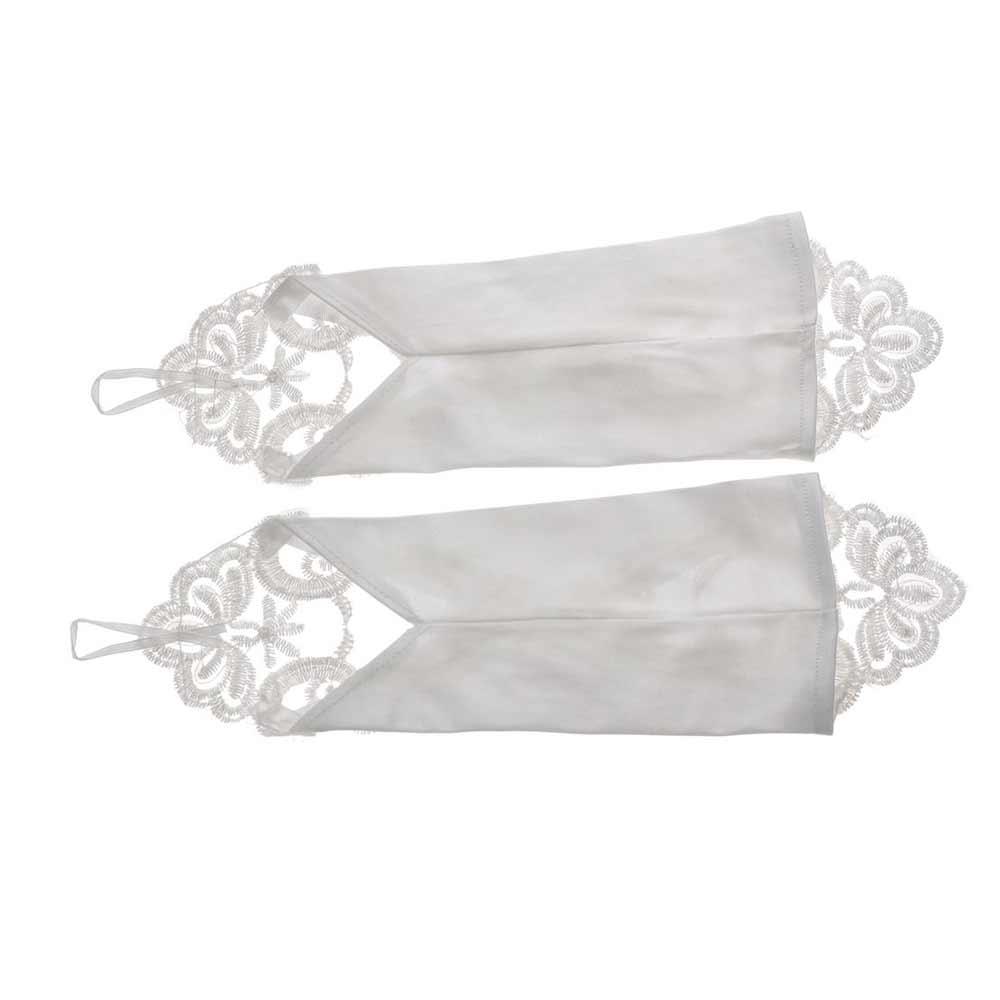 Теплые вечерние косплей эластичные банкетные кружевные длинные перчатки свадебные варежки без пальцев свадебные перчатки