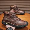 2025 New of Men's Boots for Autumn and Winter, Large-sized Retro Men's Leather Boots, Hand-sewn Outdoor Casual Ankle Boots