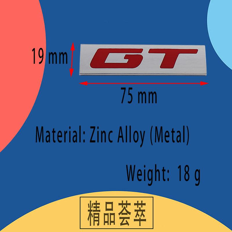 Premium GT for Universal car Engine Hood Fender trunk Tail Rear Bonnet Nameplate Decal Emblem Badge Sticker