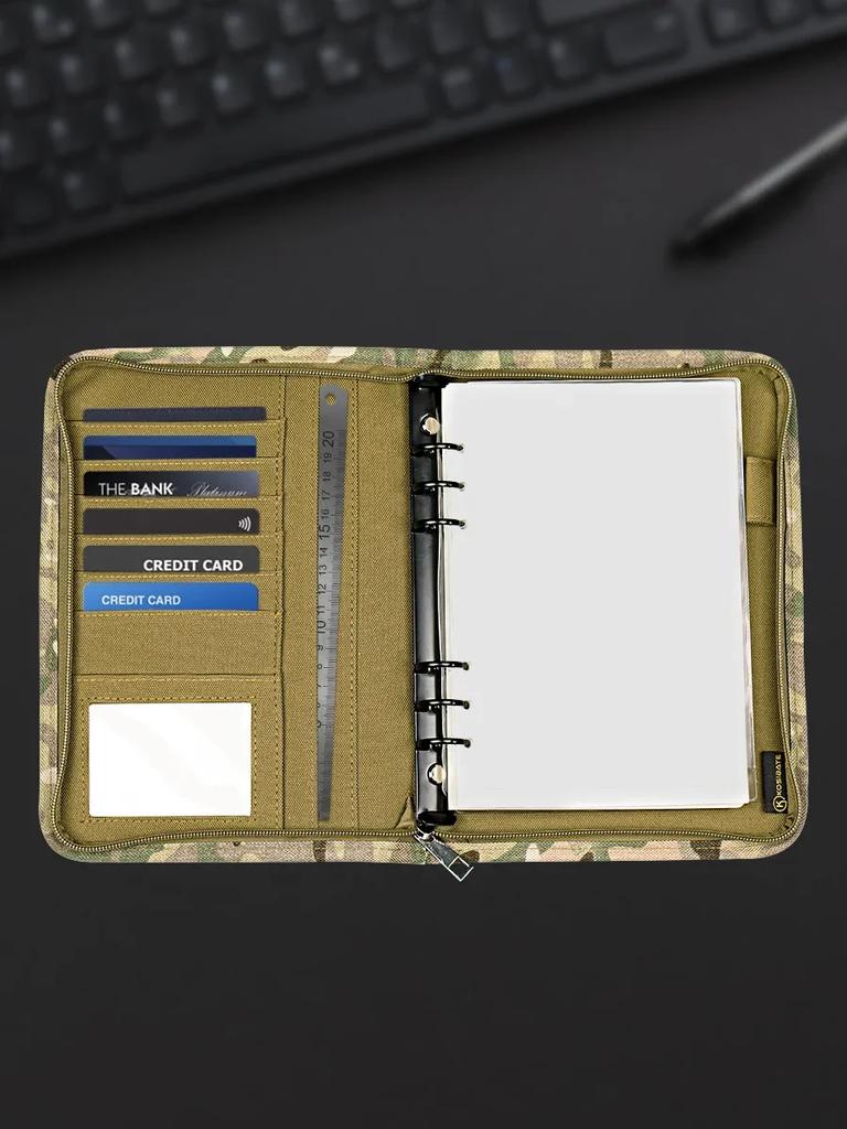 Outdoor Padfolio Ring Binder with 80 Sheets of Loose-Leaf Paper Memorandum A5 Weatherproof Tactical Notebook DROPSHIPPING