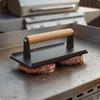 Пресс для котлет из чугуна, без покрытия, сверхпрочный, для гамбургеров, для барбекю, квадратная сковорода