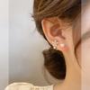 Flower Pearl Stud Earrings for Women Niche Light Luxury Fashion Exquisite Personality Versatile Front and Rear Earrings