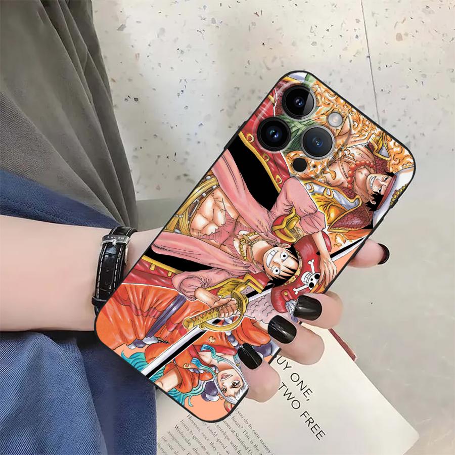 Чехол для iPhone 7 8 XS Max 17Air 15 16 14 Plus XR 13 12 11 17 Pro Max Черный Мягкий Чехол для Телефона One Piece Нами Луффи