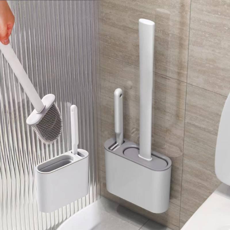 Высококачественная силиконовая туалетная щетка, настенная, не требует сверления для легкой установки