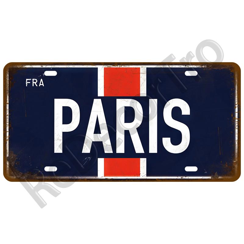 Vintage Tin Sign For Bar Pub Man Cave Club Wall Decoration California TinPlates Plate Plaque Madrid Paris Decor City Metal Sign