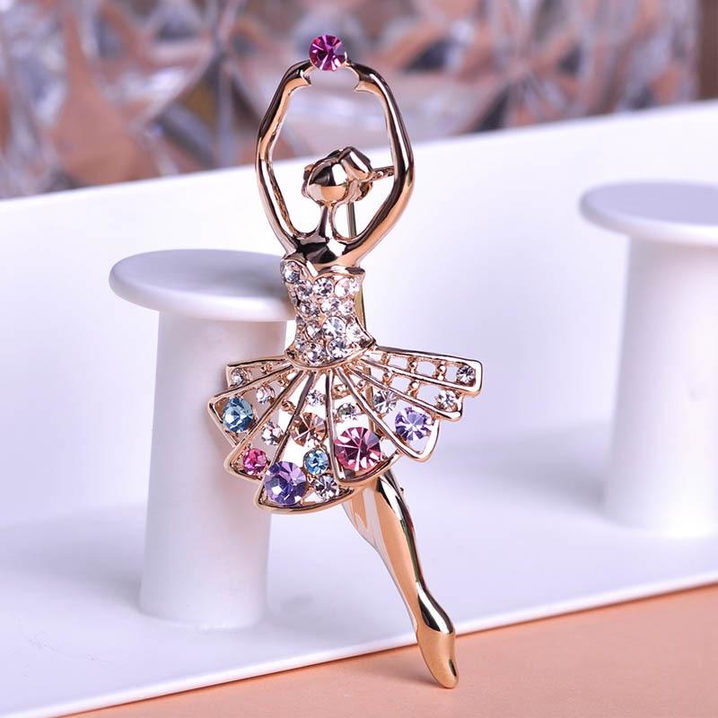 Blucome Dance Girl Brooch Hijab Pins Brooches for Women Dress
