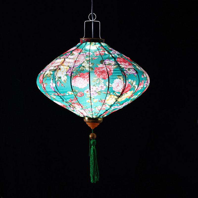 12/14 дюймов Восточный стиль Дворцовый фонарь Ткань Шелковый цветочный узор Фонарь Вьетнам Середина осени Весна Фестиваль Подвесной декор