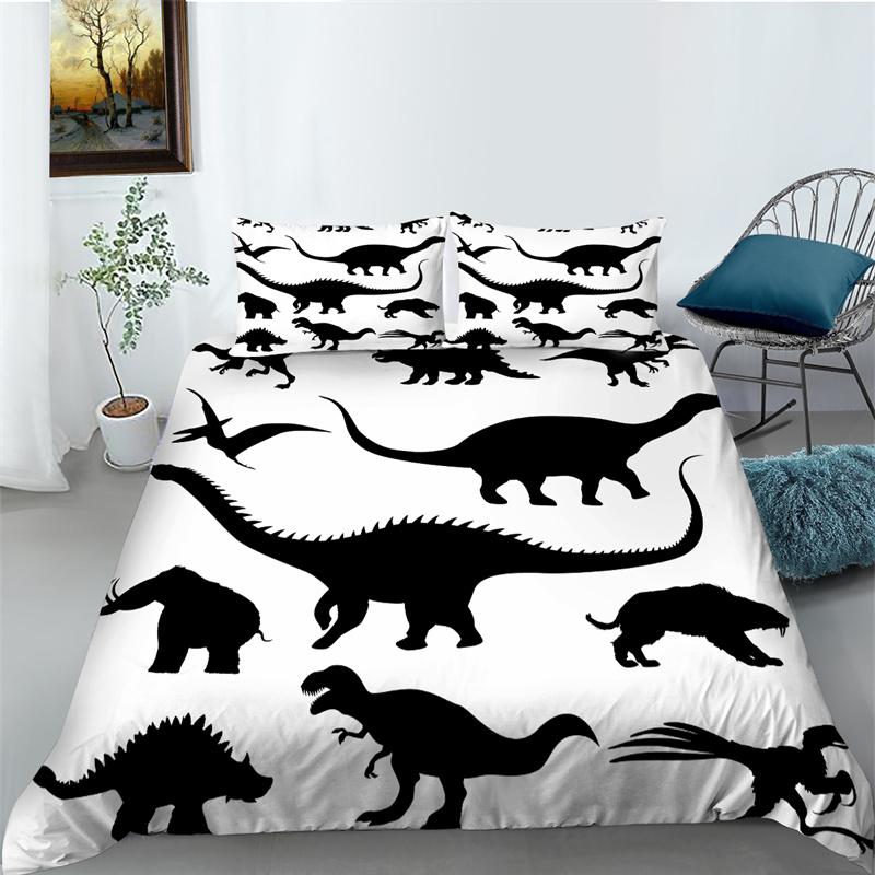 Пододеяльник с 3D принтом динозавра, постельные принадлежности королевского размера, полиэстер, креативный домашний комплект постельного белья, комплект постельного белья для мальчиков