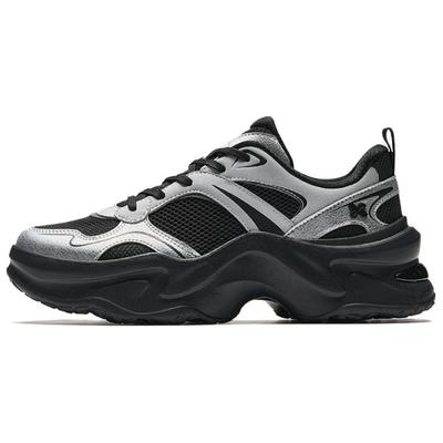 Удобные Универсальные Прочные Легкие Кроссовки Папы Женские кроссовки Черные Серебристые 922528821-4