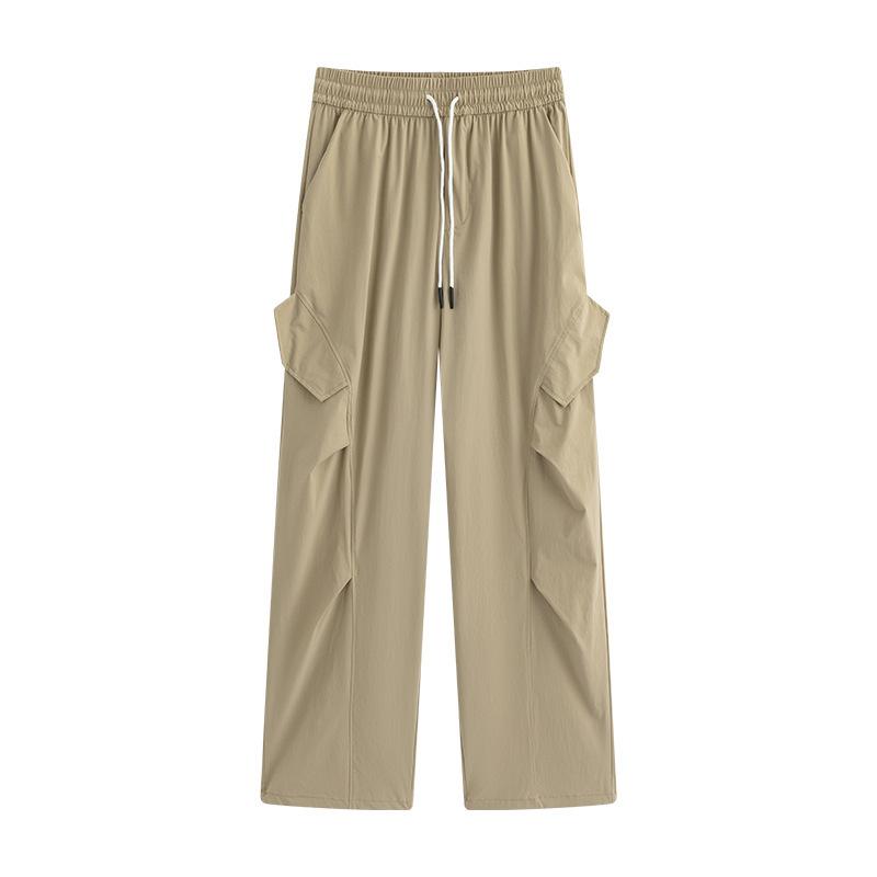Khaki paratrooper quick-drying pants thin summer new high-waisted and thin outdoor sports tooling casual pants