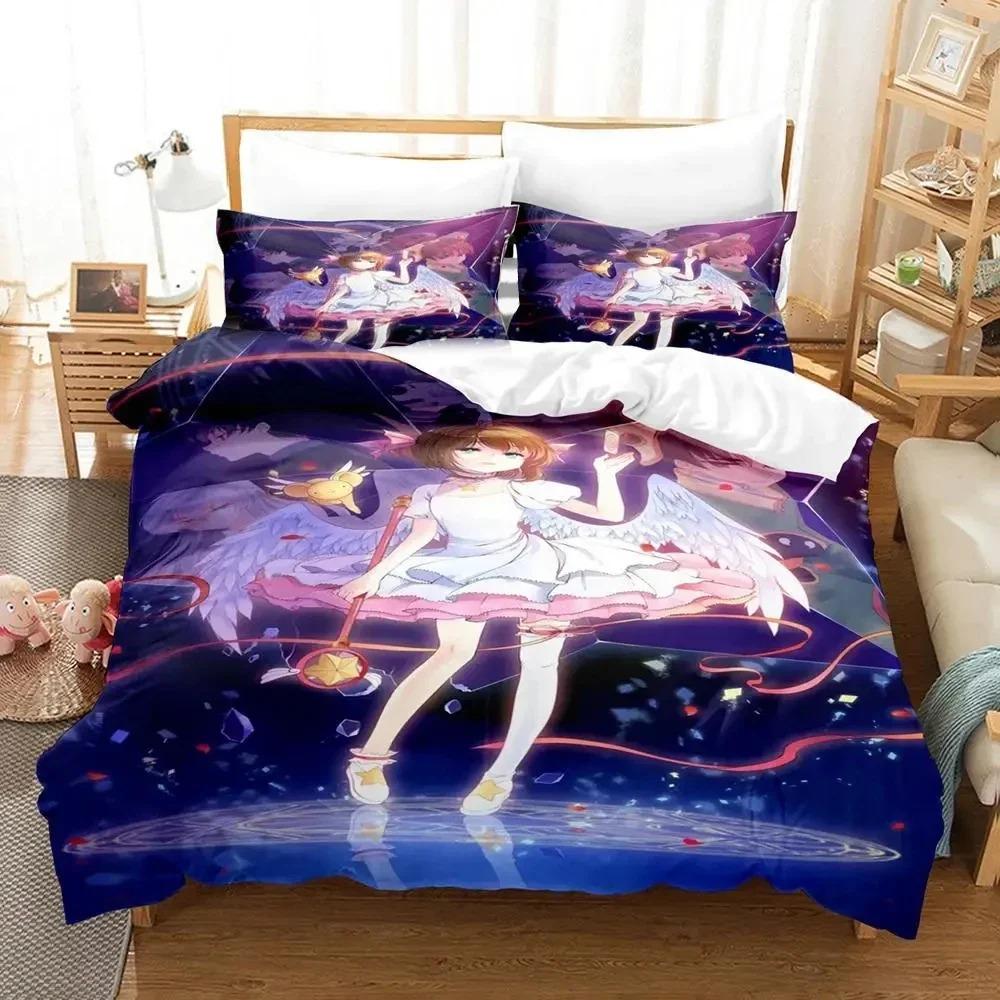 3D Принт Аниме Cardcaptor Sakura Постельное Белье Пододеяльник Комплект Постельного Белья Покрывало Наволочка Одеяло Кинг Квин Размер Мальчики Взрослые